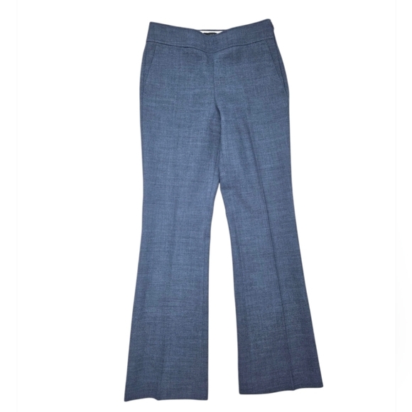 J Crew Blue Flat Front Wool Blend Kickout Pants Size 2 - Picture 8 of 8